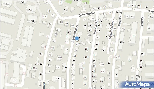 Tarnów, Żeromskiego Stefana, 19, mapa Tarnów