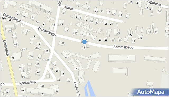 Tomaszów Lubelski, Żeromskiego Stefana, 2, mapa Tomaszów Lubelski
