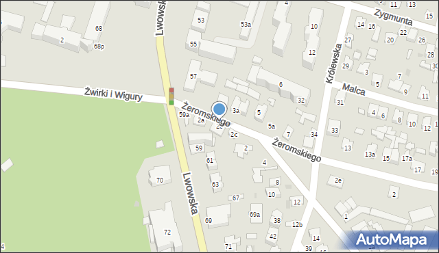 Tomaszów Lubelski, Żeromskiego Stefana, 2b, mapa Tomaszów Lubelski