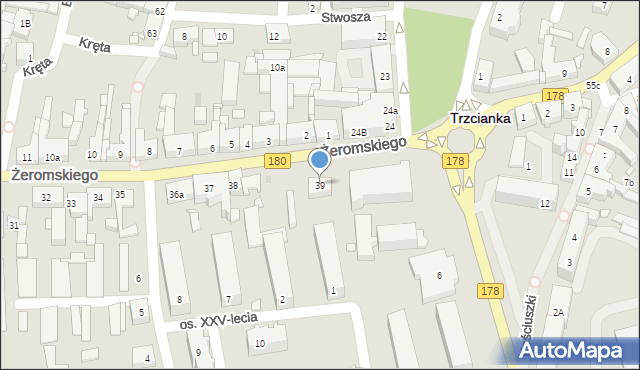 Trzcianka, Żeromskiego Stefana, 40, mapa Trzcianka