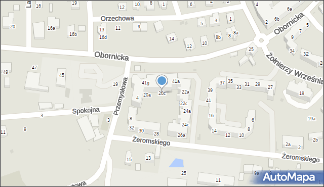 Trzebnica, Żeromskiego Stefana, 20c, mapa Trzebnica