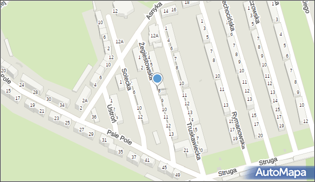 Wałbrzych, Żegiestowska, 8, mapa Wałbrzycha