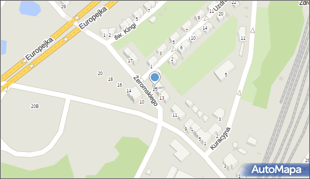 Wałbrzych, Żeromskiego Stefana, 15, mapa Wałbrzycha