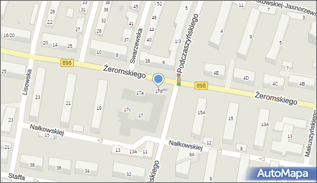 Warszawa, Żeromskiego Stefana, 17d, mapa Warszawy