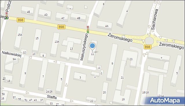 Warszawa, Żeromskiego Stefana, 11, mapa Warszawy