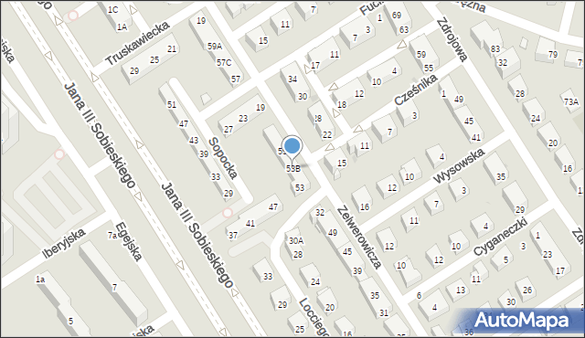 Warszawa, Zelwerowicza Aleksandra, 53B, mapa Warszawy