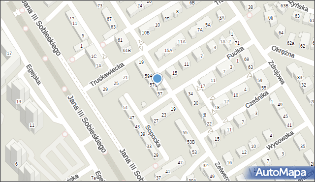 Warszawa, Zelwerowicza Aleksandra, 57A, mapa Warszawy