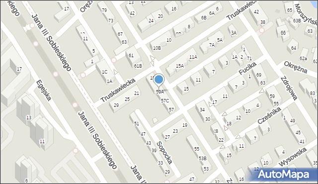 Warszawa, Zelwerowicza Aleksandra, 59A, mapa Warszawy