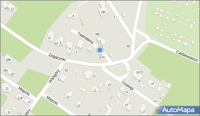 Warszawa, Zegarynki, 2, mapa Warszawy
