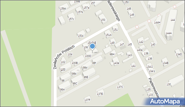 Warszawa, Zesłańców Polskich, 100E, mapa Warszawy