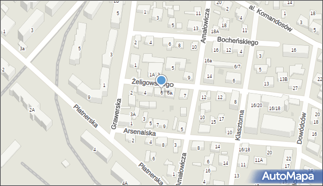 Warszawa, Żeligowskiego Lucjana, gen., 6, mapa Warszawy