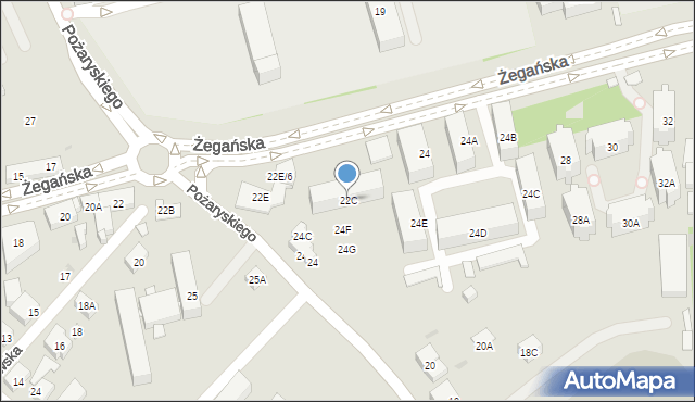 Warszawa, Żegańska, 22C, mapa Warszawy