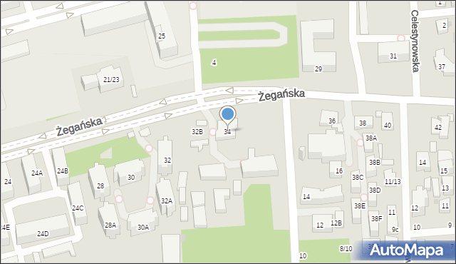 Warszawa, Żegańska, 34, mapa Warszawy