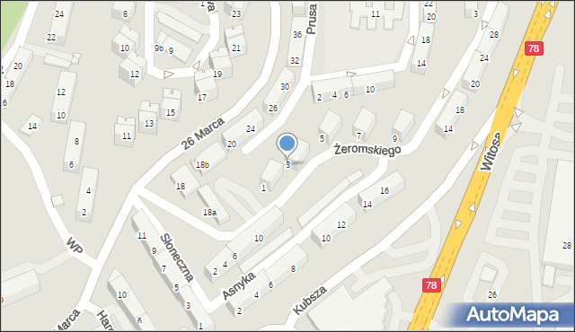 Wodzisław Śląski, Żeromskiego Stefana, 3, mapa Wodzisławia Śląskiego
