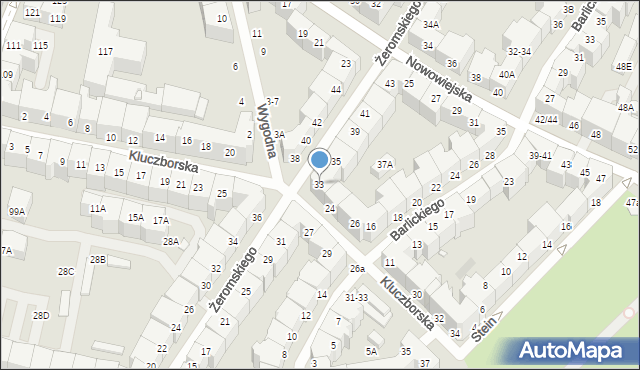 Wrocław, Żeromskiego Stefana, 33, mapa Wrocławia