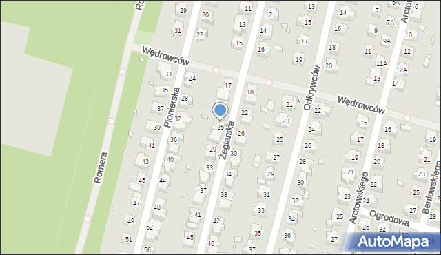 Wrocław, Żeglarska, 25, mapa Wrocławia