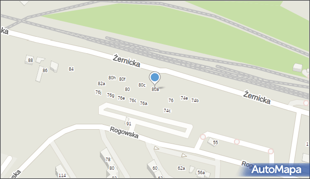 Wrocław, Żernicka, 80a, mapa Wrocławia