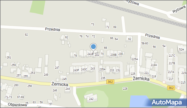 Wrocław, Żernicka, 241A, mapa Wrocławia