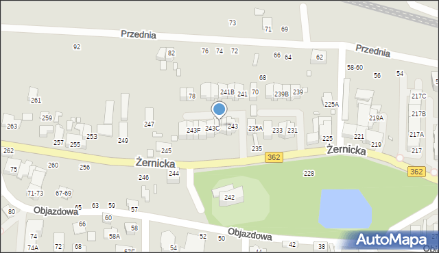 Wrocław, Żernicka, 243B, mapa Wrocławia