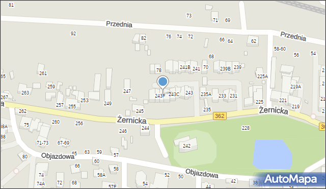 Wrocław, Żernicka, 243E, mapa Wrocławia