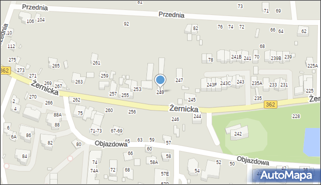 Wrocław, Żernicka, 249, mapa Wrocławia