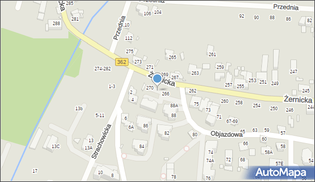 Wrocław, Żernicka, 268, mapa Wrocławia