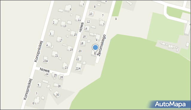 Wysoka, Żeromskiego Stefana, 1, mapa Wysoka