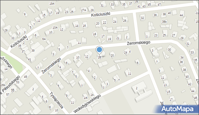 Wysokie Mazowieckie, Żeromskiego Stefana, 16, mapa Wysokie Mazowieckie
