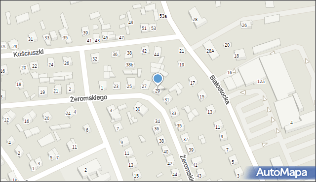 Wysokie Mazowieckie, Żeromskiego Stefana, 29, mapa Wysokie Mazowieckie