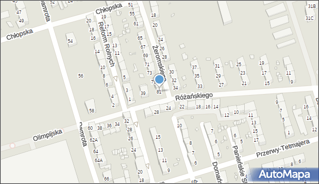 Zabrze, Żeromskiego Stefana, 81, mapa Zabrza