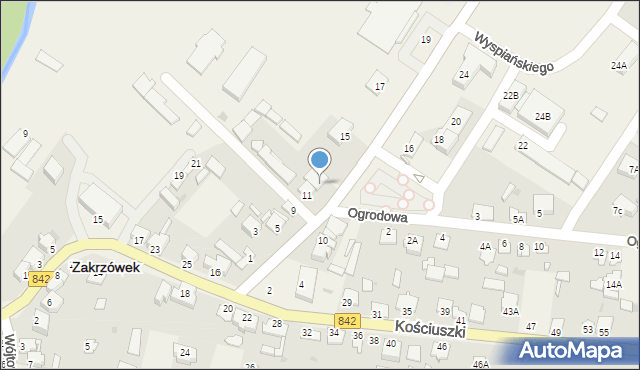 Zakrzówek, Żeromskiego Stefana, 13, mapa Zakrzówek