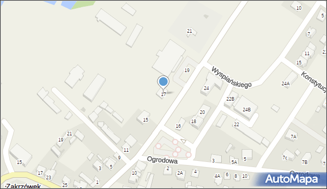 Zakrzówek, Żeromskiego Stefana, 17, mapa Zakrzówek