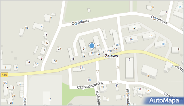 Zalewo, Żeromskiego Stefana, 38, mapa Zalewo