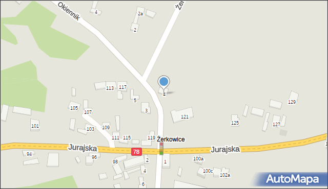 Zawiercie, Żerkowicka, 4, mapa Zawiercie