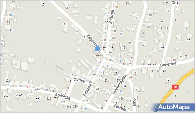 Zawiercie, Żelazna, 25, mapa Zawiercie