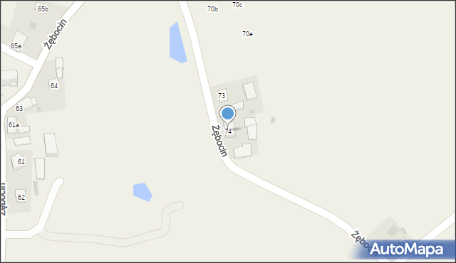 Żębocin, Żębocin, 74, mapa Żębocin