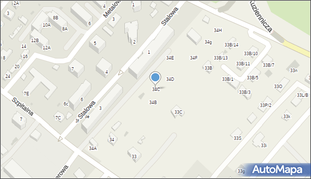 Zębowice, Zębowice, 34C, mapa Zębowice