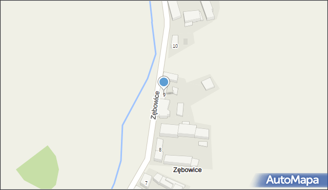 Zębowice, Zębowice, 9, mapa Zębowice