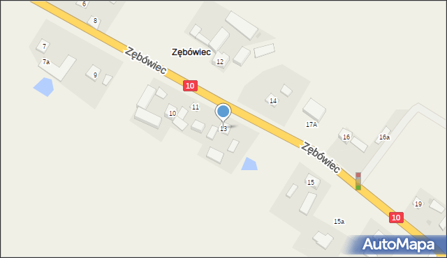 Zębówiec, Zębówiec, 13, mapa Zębówiec