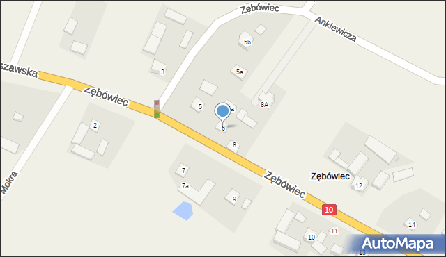 Zębówiec, Zębówiec, 6, mapa Zębówiec