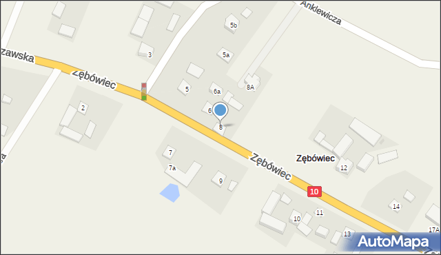 Zębówiec, Zębówiec, 8, mapa Zębówiec