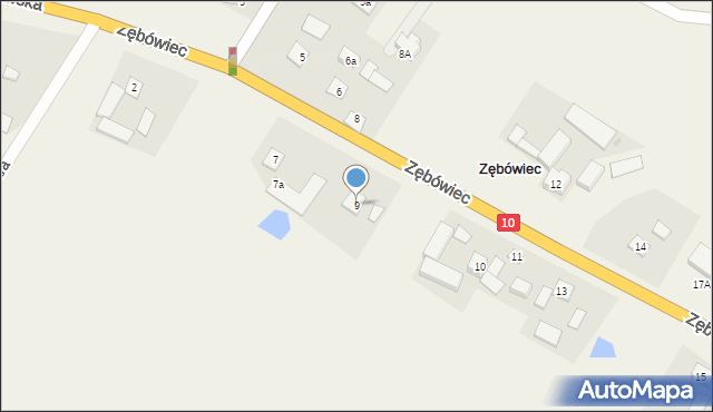 Zębówiec, Zębówiec, 9, mapa Zębówiec