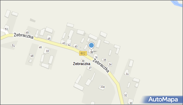 Żebraczka, Żebraczka, 38, mapa Żebraczka