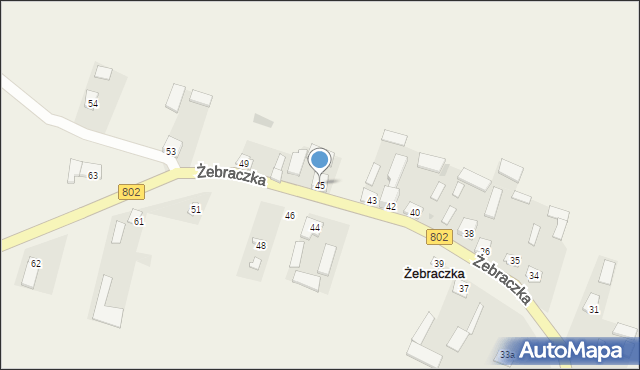 Żebraczka, Żebraczka, 45, mapa Żebraczka