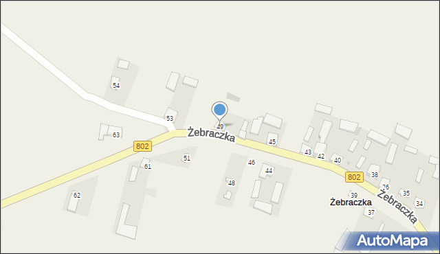 Żebraczka, Żebraczka, 49, mapa Żebraczka