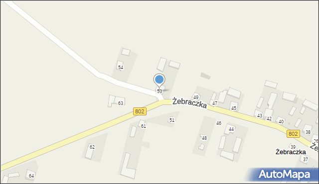 Żebraczka, Żebraczka, 53, mapa Żebraczka