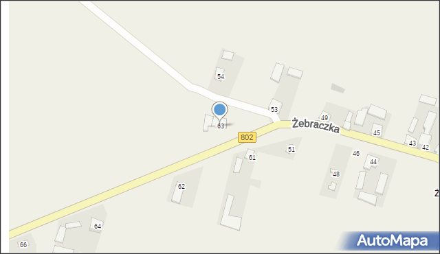 Żebraczka, Żebraczka, 63, mapa Żebraczka