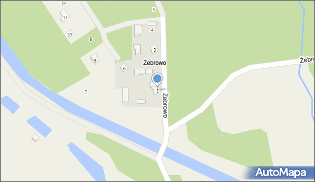 Żebrowo, Żebrowo, 1, mapa Żebrowo