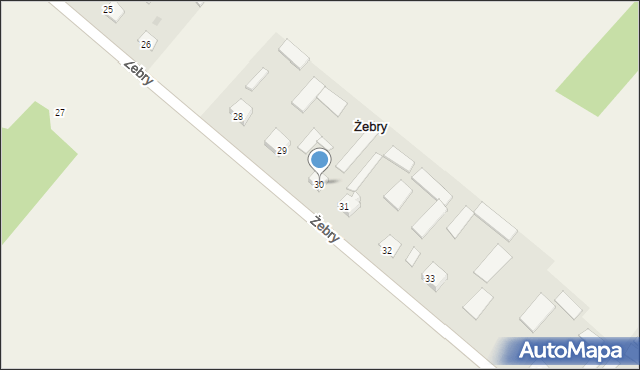 Żebry, Żebry, 30, mapa Żebry