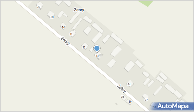 Żebry, Żebry, 33, mapa Żebry